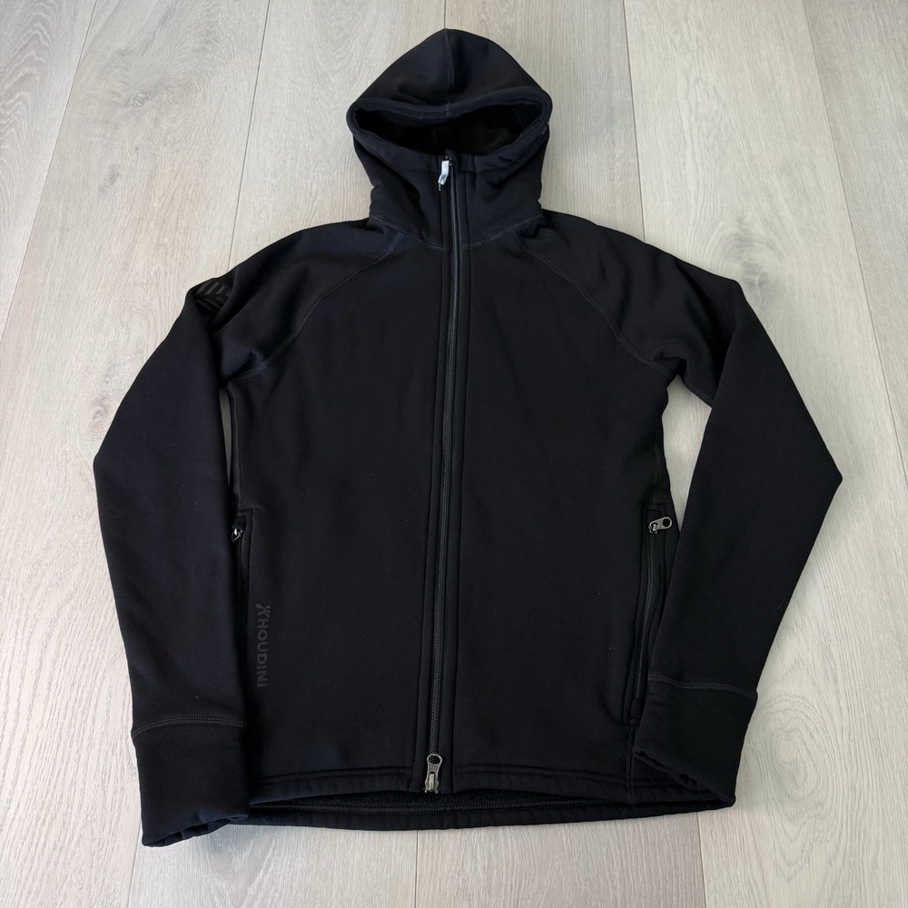 Houdini Power Houdi Hoodie Black Full Zip Women's Size S Small Fleece Lined